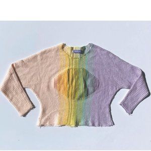 Novvaks Knits Pastel Ombre Handknit Crop Sweater